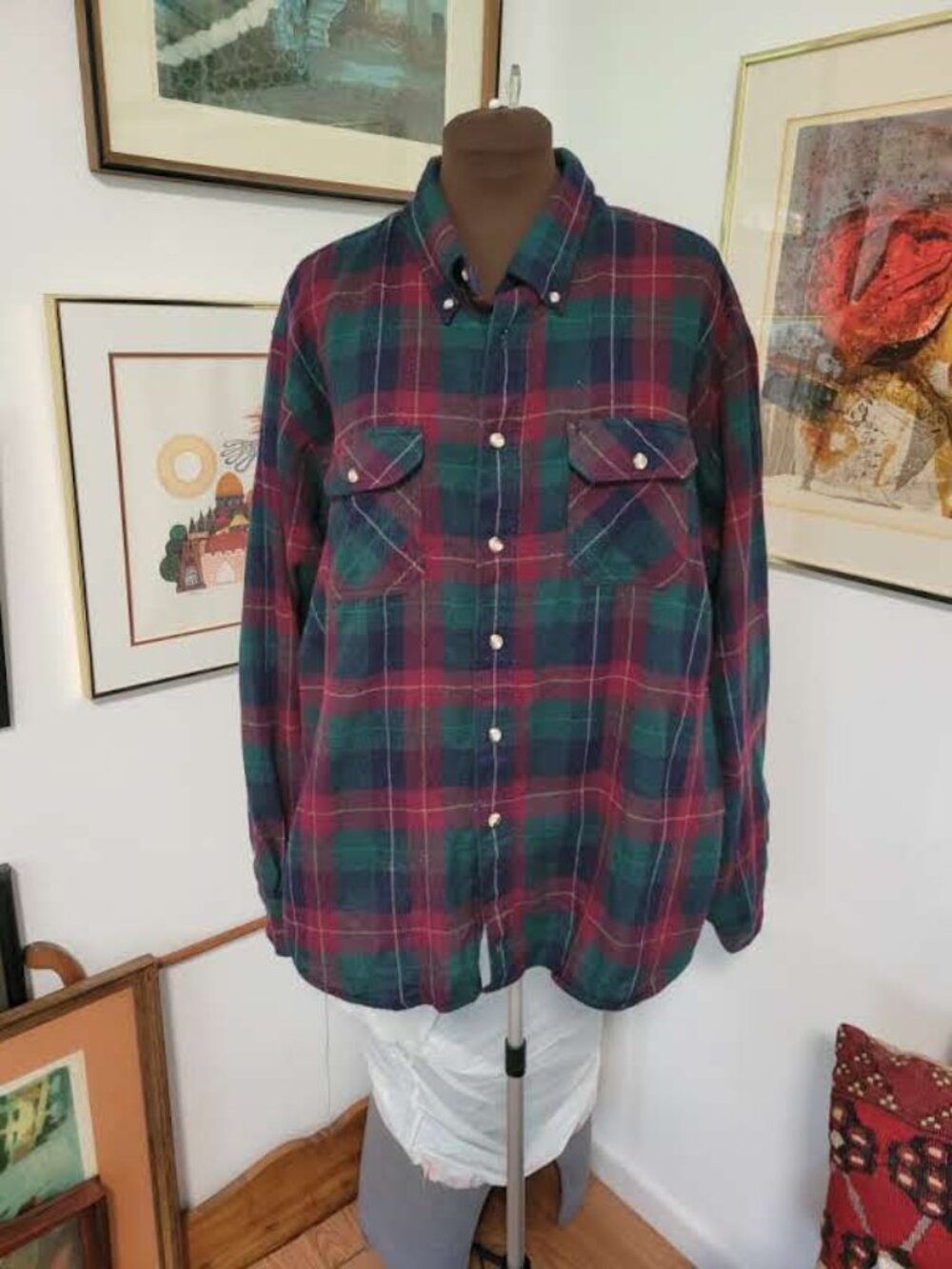 Men's Mountain Tek Wool Blend Plaid Shirt Size XL